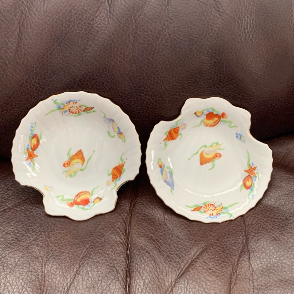 Seashell Shaped Trinket Dish Set of 2 - Ben Rickert Fine China